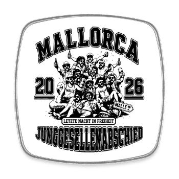 Mallorca 2026 Letzte Nacht in Freiheit JGA 2026 - Viereckiger Kühlschrankmagnet - Weiß - Vorne