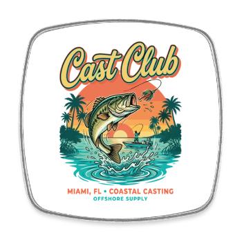 Cast Club Miami - Square fridge magnet - white - Front