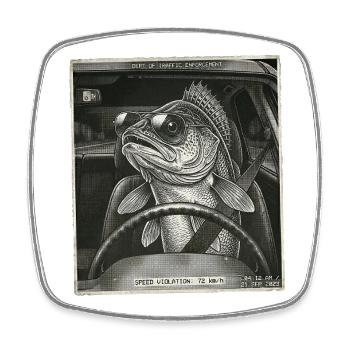 Zander Flashed - Square fridge magnet - white - Front