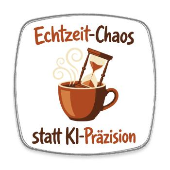 KI-Chaos Kaffee Human Design - Viereckiger Kühlschrankmagnet - Weiß - Vorne