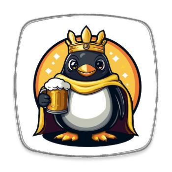 Penguin Beer Funny - Square fridge magnet - white - Front