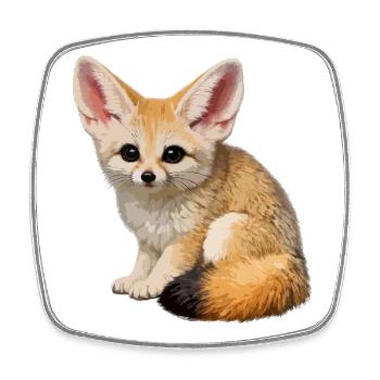 Renard du désert fennec - Magnet carré - blanc - Devant