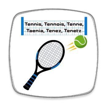 Etymologie: Tennis - Viereckiger Kühlschrankmagnet - Weiß - Vorne