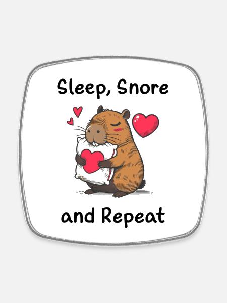 Capybara Heart Love - Square fridge magnet - white