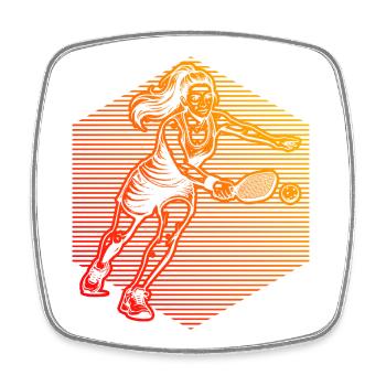 Pickleballspielerinnen Fans mit pickleball players - Viereckiger Kühlschrankmagnet - Weiß - Vorne
