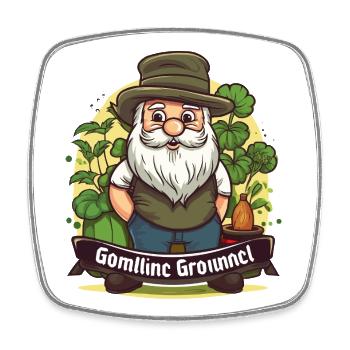 Garten-Gnom mit Glücksklee - Viereckiger Kühlschrankmagnet - Weiß - Vorne