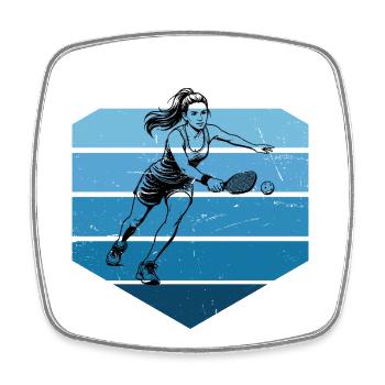 Idée cadeau pour les joueurs de pickleball - Magnet carré - blanc - Devant