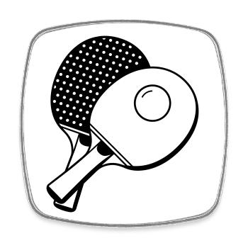 Table tennis - Square fridge magnet - white - Front