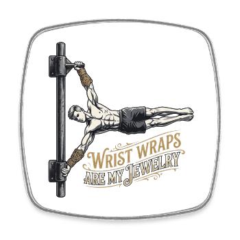 Golden Calisthenics Wrist Wraps - Square fridge magnet - white - Front