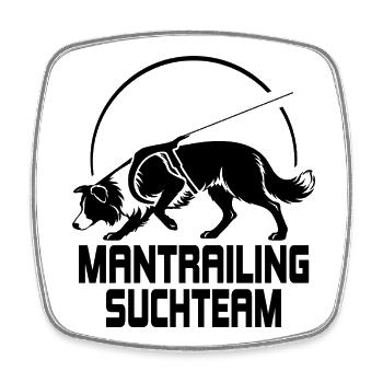 Border Collie Mantrailing Suchteam Hunde Hund - Viereckiger Kühlschrankmagnet - Weiß - Vorne