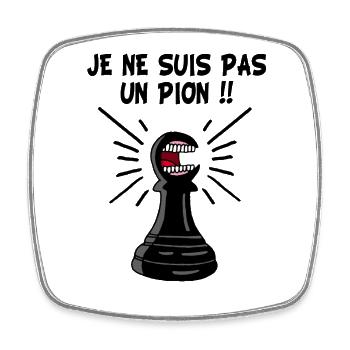 échec et mat - Magnet carré - blanc - Devant
