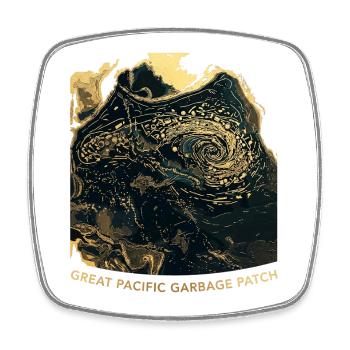 Pacific Garbage Patch - Square fridge magnet - white - Front
