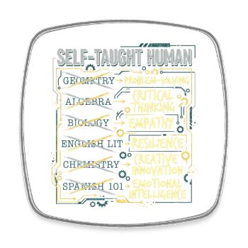 Home Schooling - Square fridge magnet - white - Front