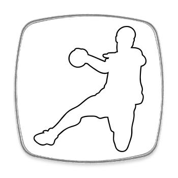 Handball - Magnet carré - blanc - Devant