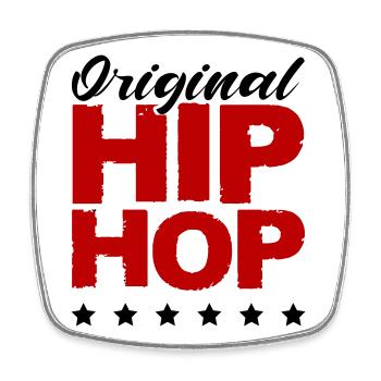 Hip Hop Schriftzug Rot Distressed - Viereckiger Kühlschrankmagnet - Weiß - Vorne