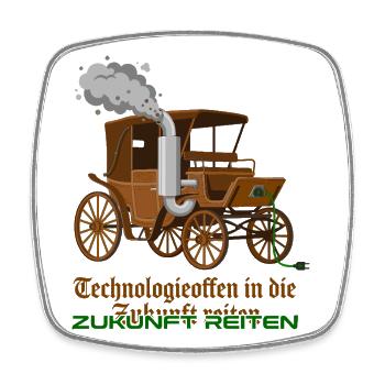 Technologieoffen In Die Zukunft Reiten - Viereckiger Kühlschrankmagnet - Weiß - Vorne