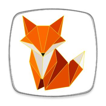 Fox Polygon Geometry Design - Square fridge magnet - white - Front