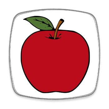Apfel minimalistisch Geschenk - Viereckiger Kühlschrankmagnet - Weiß - Vorne