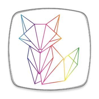 Fuchs Linien Geometrie modernes Motiv  - Viereckiger Kühlschrankmagnet - Weiß - Vorne