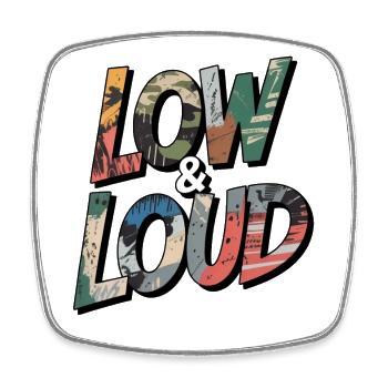 Tuning Spruch Low and Loud Camo Design - Square fridge magnet - white - Front