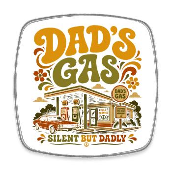 Papa Gaz - Silencieux mais Redoutable Vintage - Magnet carré - blanc - Devant
