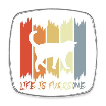 Cats Wit - Square fridge magnet - white - Front