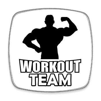 workout_team- - Square fridge magnet - white - Front