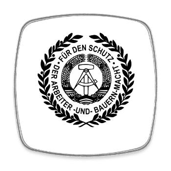DDR Emblem Zirkel Ostalgie - Viereckiger Kühlschrankmagnet - Weiß - Vorne