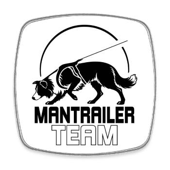 Équipe de Border Collie Mantrailer Chiens de Sport - Magnet carré - blanc - Devant