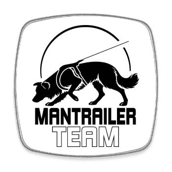 Équipe de Border Collie Mantrailer Chiens de Sport - Magnet carré - blanc - Devant