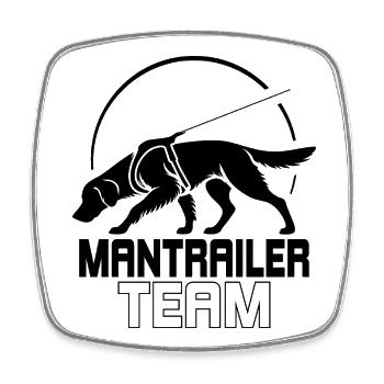 Golden Retriever Mantrailer Team Chiens de sport - Magnet carré - blanc - Devant