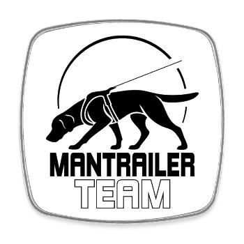 Labrador Mantrailer Team Chiens Sports Chiens Wilsigns - Magnet carré - blanc - Devant