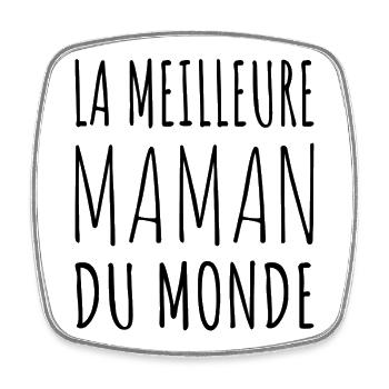 Meilleure Maman Monde - Magnet carré - blanc - Devant