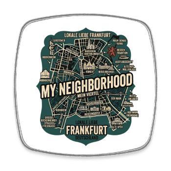 Frankfurt Liebe - Viereckiger Kühlschrankmagnet - Weiß - Vorne