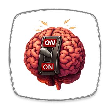 Brain on - always - Square fridge magnet - white - Front