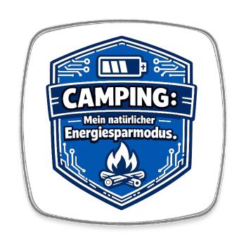 Mode camping économe d’énergie - Magnet carré - blanc - Devant