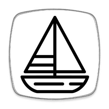 Segelschiff - Viereckiger Kühlschrankmagnet - Weiß - Vorne