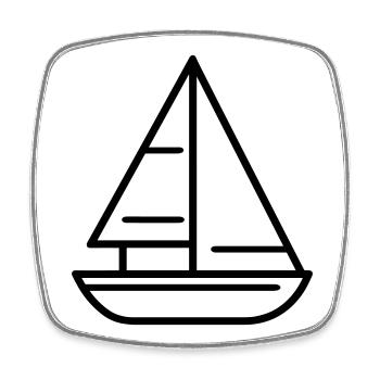 Segelschiff - Viereckiger Kühlschrankmagnet - Weiß - Vorne