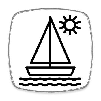 Segelschiff - Viereckiger Kühlschrankmagnet - Weiß - Vorne