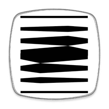 bold lines design - Square fridge magnet - white - Front