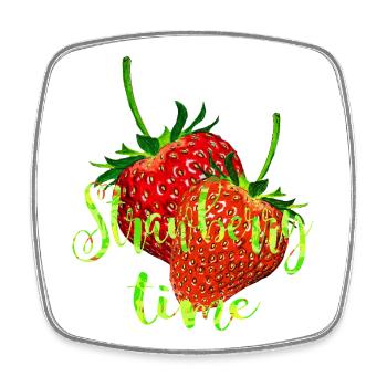 Fraises avec lettres - Magnet carré - blanc - Devant