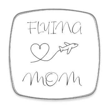 Flight Attendant Mom Gift - Square fridge magnet - white - Front