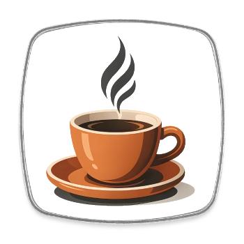 Tasse de Café Chaud Aromatique - Magnet carré - blanc - Devant