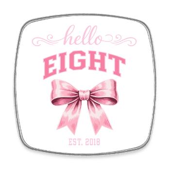 Hello Eight 8 Ans Est 2018 Anniversaire Nœud - Magnet carré - blanc - Devant