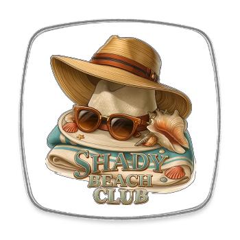 Shady Beach Club - Viereckiger Kühlschrankmagnet - Weiß - Vorne
