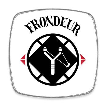 Slinger-Emblem - Viereckiger Kühlschrankmagnet - Weiß - Vorne