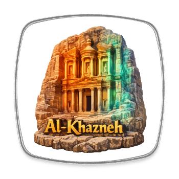 AlKhazneh Petra Regenbogen - Viereckiger Kühlschrankmagnet - Weiß - Vorne