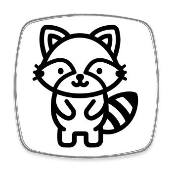 raccoon - Square fridge magnet - white - Front