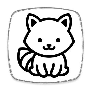 raccoon - Square fridge magnet - white - Front