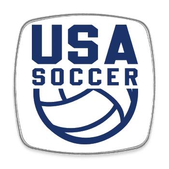 USA Soccer - Magnet carré - blanc - Devant